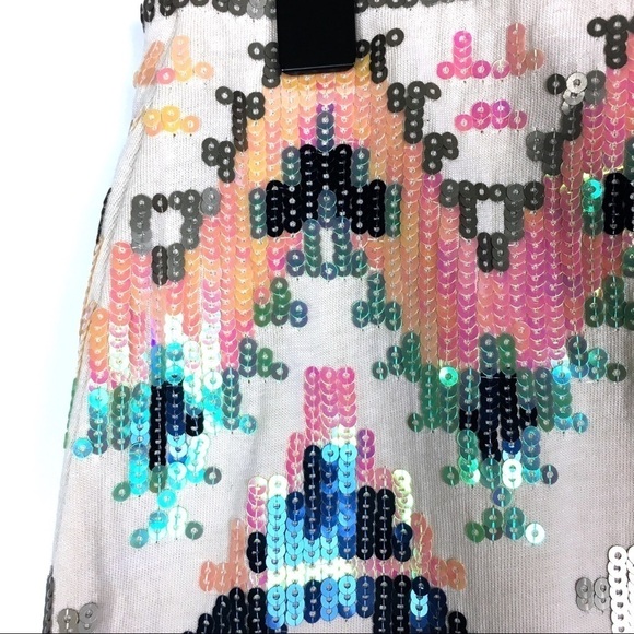 EXPRESS Mini Skirt Sequins Aztec Tribal Boho Southwestern Sparkly Size XS NWT - Picture 9 of 15
